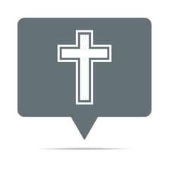 Fototapeta premium Graue Sprechblase mit Kreuz