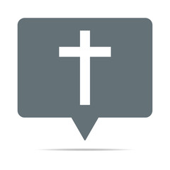 Obraz premium Graue Sprechblase mit Kreuz - Religion