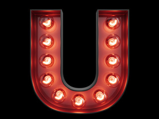 Light bulb alphabet character U font - 172399334