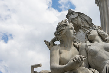 Detail of Pallas-Athene fountain in front of the Austrian parliament, Vienna, Austria