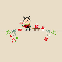 Ladybug Bouquet & Symbols Beige