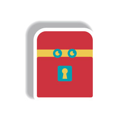 Vector illustration paper sticker Halloween icon box with eyes