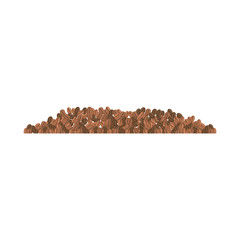 coffee beans realistic colorful silhouette on white background vector illustration