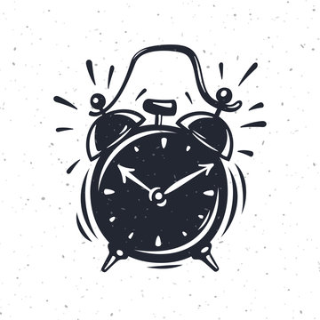 Hand drawn vector illustration of the alarm clock