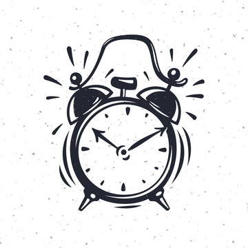 Hand drawn vector illustration of the alarm clock