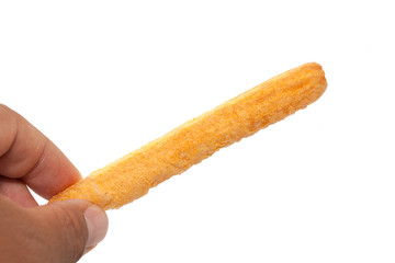 corn cheese stick isolated on white background