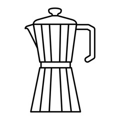 metallic jar of coffee with handle monochrome silhouette vector illustration