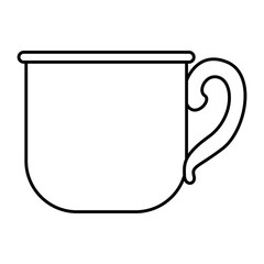 glass mug of coffee with handle monochrome silhouette vector illustration