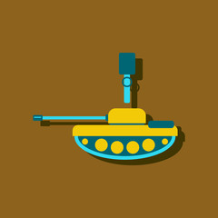 anti-tank mine bomb, vector illustration in sticker style