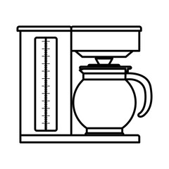 coffee maker with glass jar monochrome silhouette vector illustration