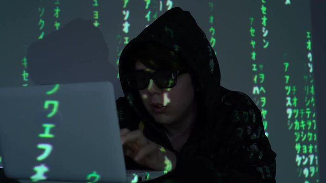 Man Use Laptop Keyboard With Shift With Illumination And Color Matrix