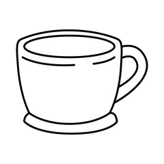 cup of coffee with handle monochrome silhouette vector illustration