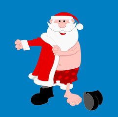 Funny naked Santa Claus - clip-art vector illustration