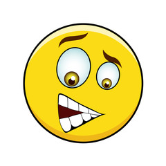 Scared Smiley Vector Face