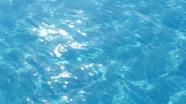 Amazing view of turquoise waters of the Mediterranean sea playing with light tints and sparkles in summer serving as an excellent background video