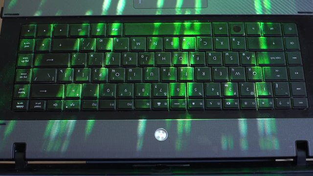 Man Use Laptop Keyboard With Shift With Illumination And Color Matrix