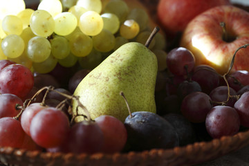Autumn fruit in a basket