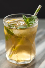 Ice tea with lemon and mint