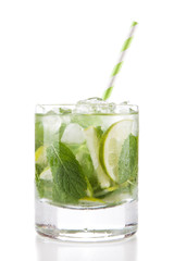 Mojito cocktail on white background