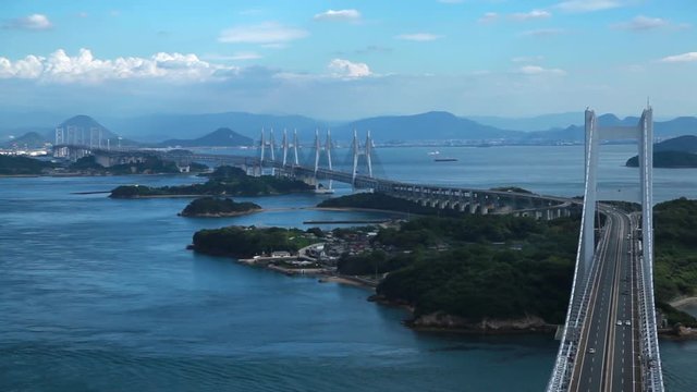 香川県から岡山県まで通じる瀬戸大橋