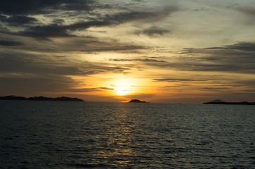 Sunset in the sea