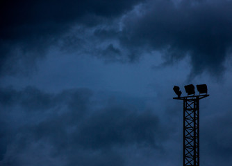 the rain is coming, texture background of overcast sky with electric pole