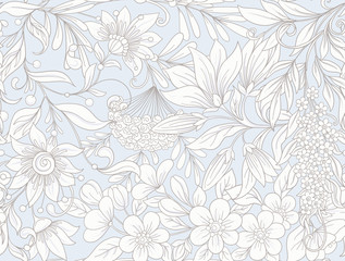 Obraz premium Seamless pattern, background with spring flowers magnolia, sak