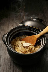 松茸ご飯　Rice cooked with matsutake mushroom
