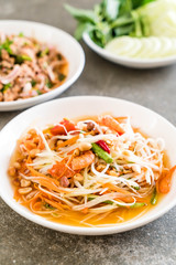 spicy papaya salad (Traditional Thai food)