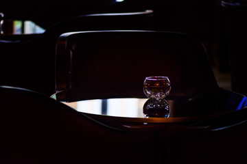 Table and chairs in the night bar