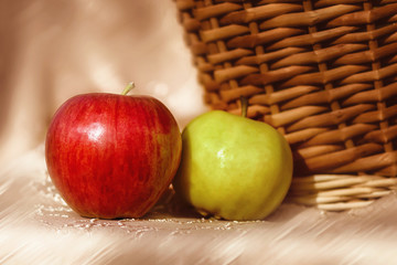 Still life. Red and green apple