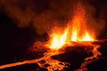 Fotobehang Uitbarsting vulkaan Piton de La Fournaise © ESPENELLE Florian