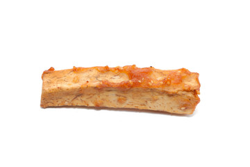 deep-fried sliced taro on white background