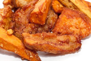 deep-fried sliced banana,taro,sweet potato