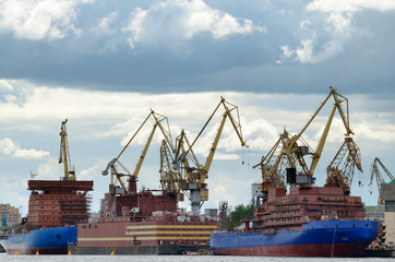 Fototapeta premium The industrial area of the city.