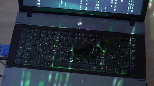 Man Use Laptop Keyboard With Shift With Illumination And Color Matrix