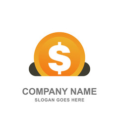 Money Saving Coin Bank Logo Vector Icon 