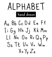 Hand drawn fonts. Handwritten alphabet style modern calligraphy