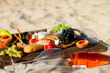 Refreshing  Rosa Wine in a Glass .        