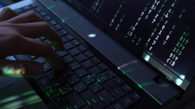 Man Use Laptop Keyboard With Shift With Illumination And Color Matrix