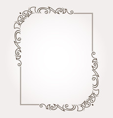 Calligraphic frame and page decoration. Vector illustration