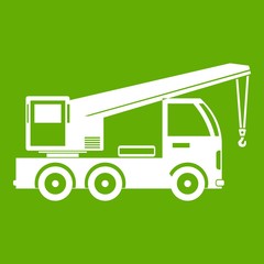 Truck mounted crane icon green