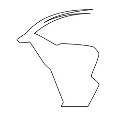 Simple one line antilope logo.