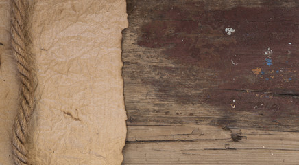 ship rope on wooden background