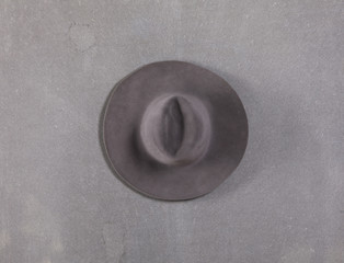 Fototapeta na wymiar fashionable gray hat isolated on a gray background