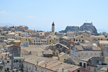 Obraz premium View of Corfou city from rooftop 