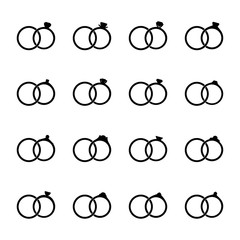 Set of icons of wedding rings, vector illustration