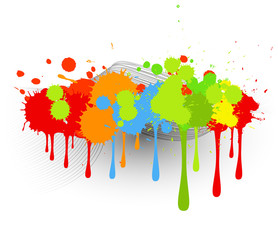 Abstract Colorful Paint Splashes Background