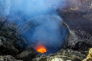 Crédence de cuisine en verre imprimé Volcan Masaya volcano active lava lake Nicaragua