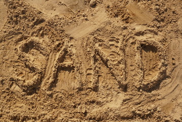 inscription on the sand